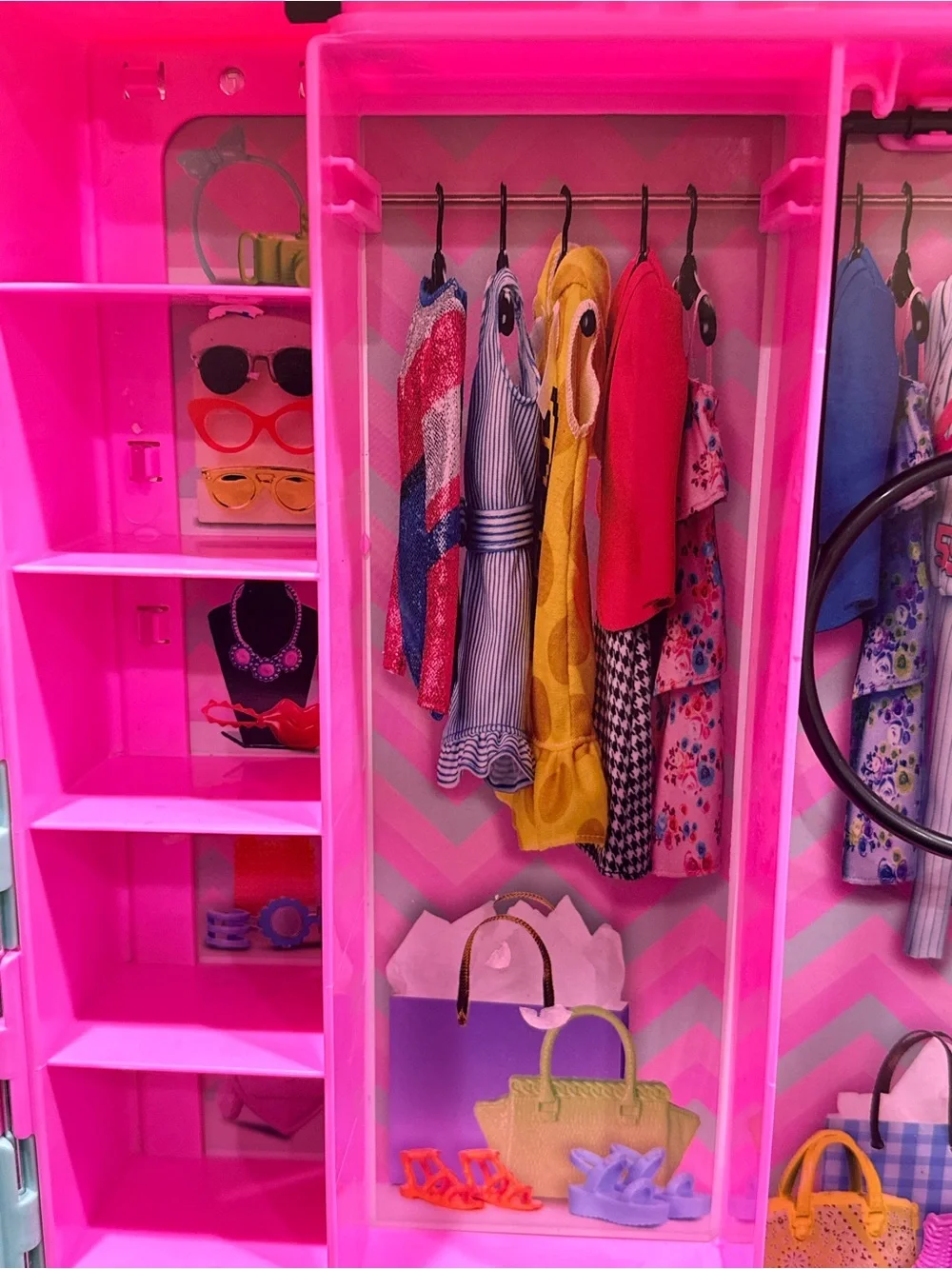 Barbie Dream Closet Wardrobe Playset Pink Blue Storage Case Organizer